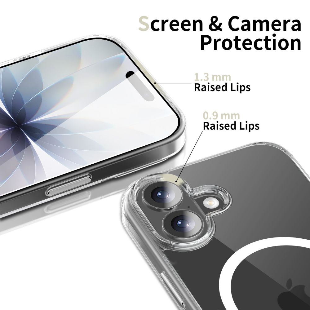 Tech-Protect Flexair Hybrid CC MagSafe-etui til iPhone 17 – gjennomsiktig
