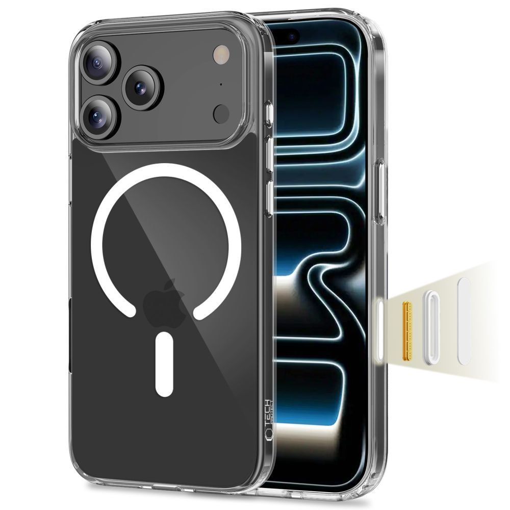 Tech-Protect Flexair Hybrid CC MagSafe-etui til iPhone 17 Pro – gjennomsiktig