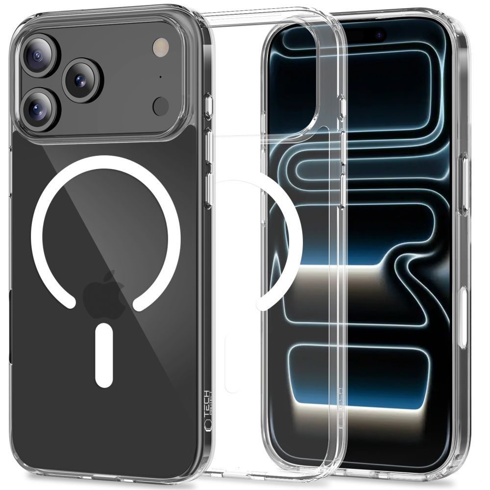 Tech-Protect Flexair Hybrid CC MagSafe-etui til iPhone 17 Pro – gjennomsiktig