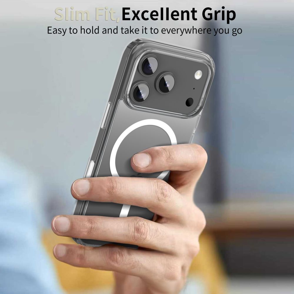 Tech-Protect Flexair Hybrid CC MagSafe-etui til iPhone 17 Pro – gjennomsiktig