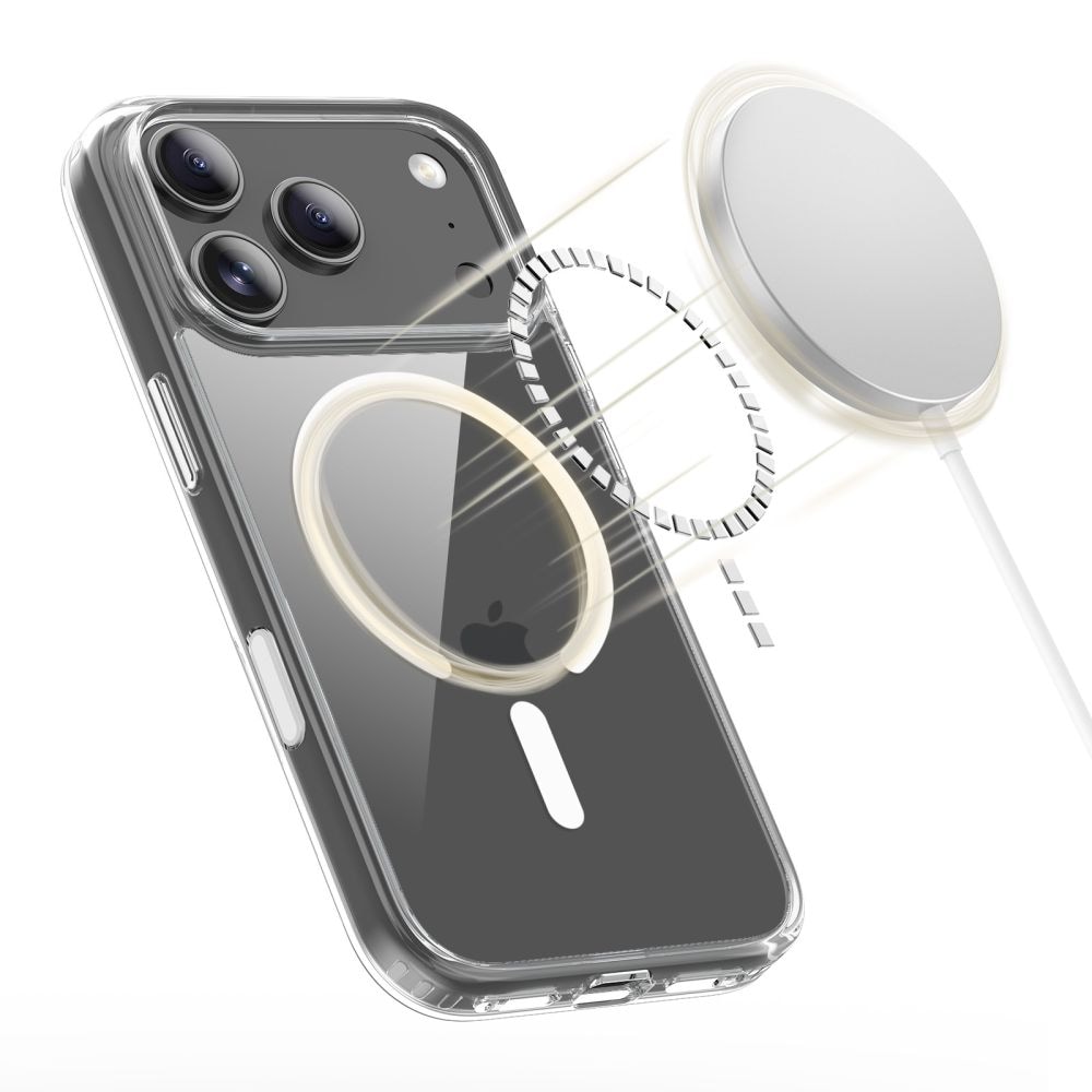 Tech-Protect Flexair Hybrid CC MagSafe-etui til iPhone 17 Pro Max – gjennomsiktig
