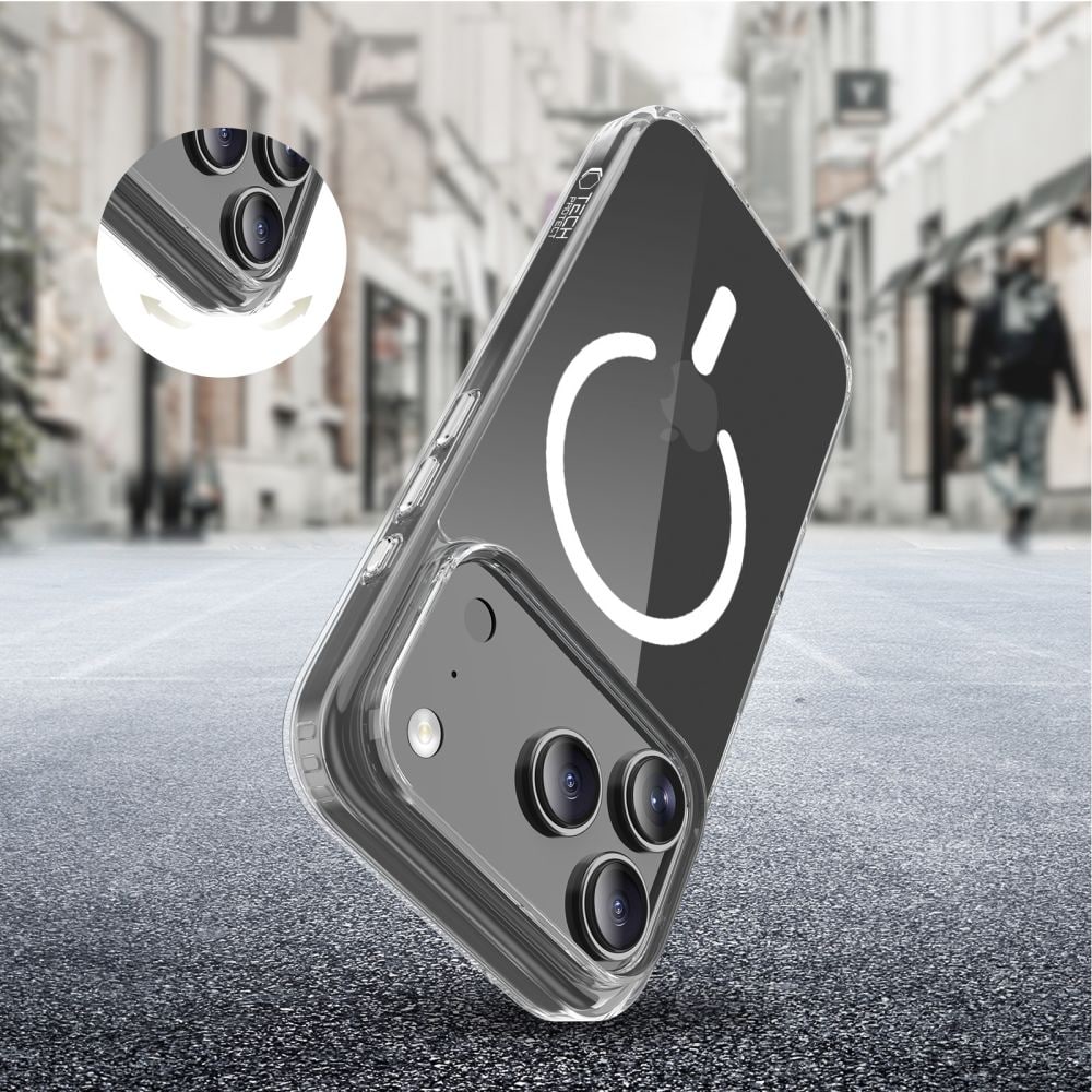 Tech-Protect Flexair Hybrid CC MagSafe-etui til iPhone 17 Pro Max – gjennomsiktig