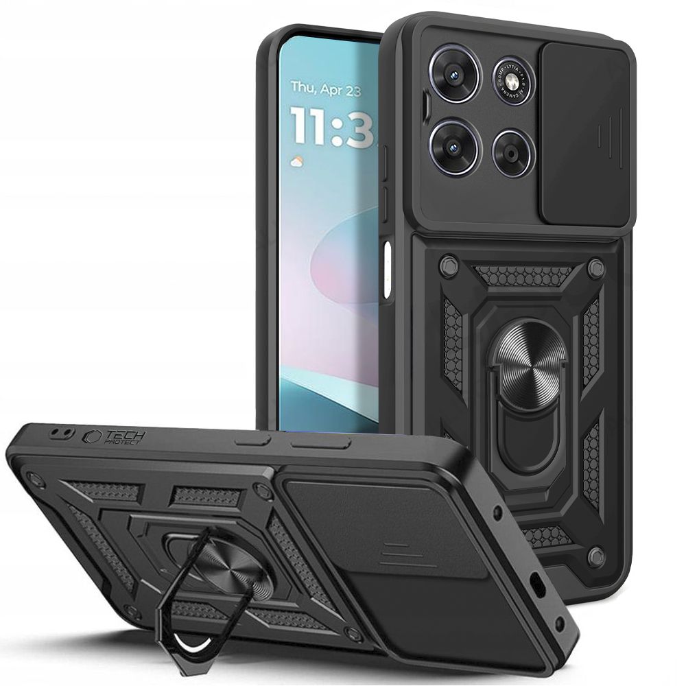 Tech-Protect CamShield Pro-etui til Motorola Moto G67 / G77 – svart