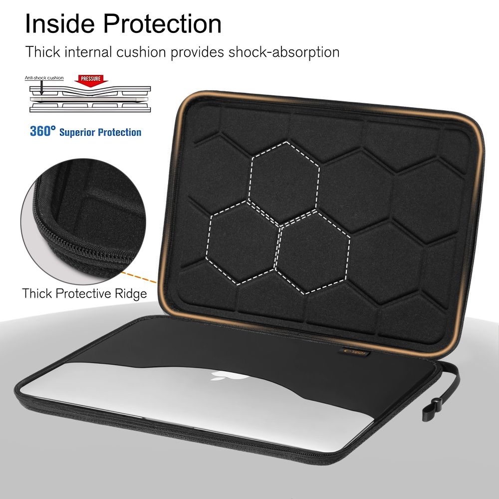 Tech-Protect Hardpouch-laptopveske 13–14 – svart