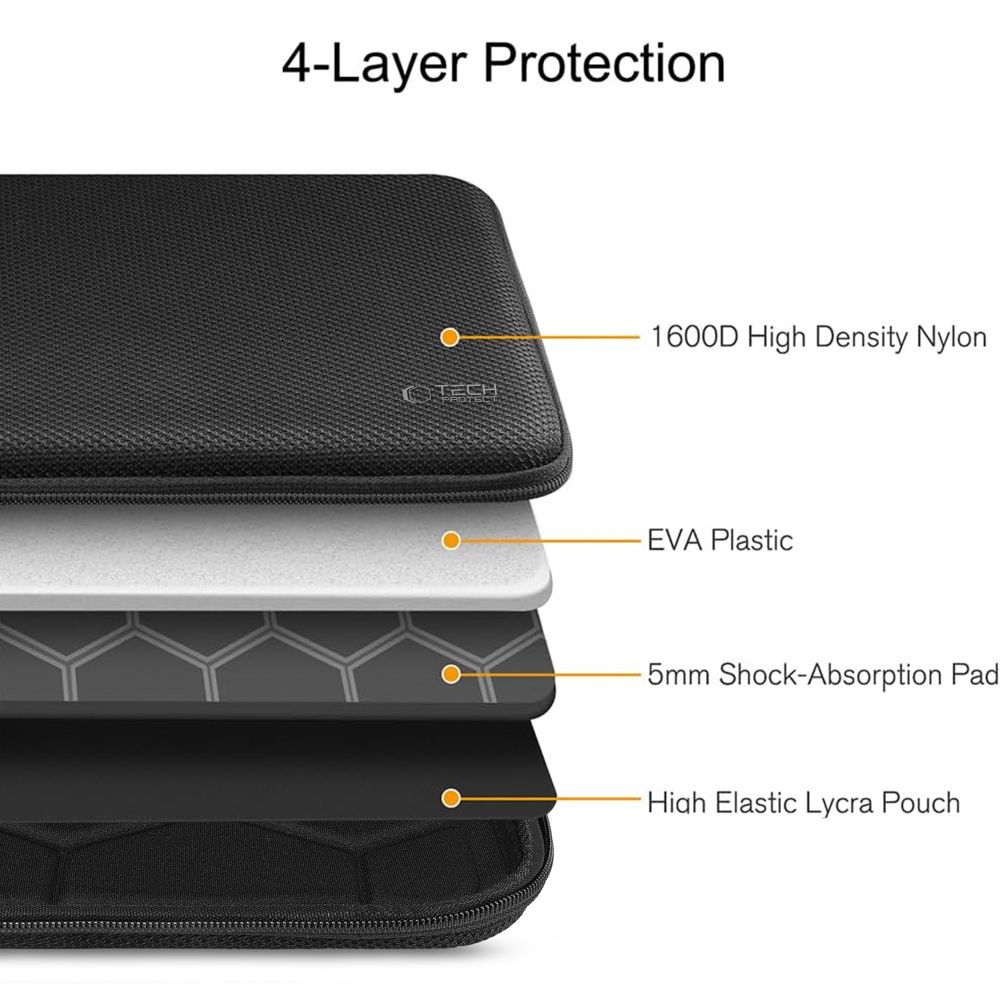 Tech-Protect Hardpouch-laptopveske 13–14 – svart