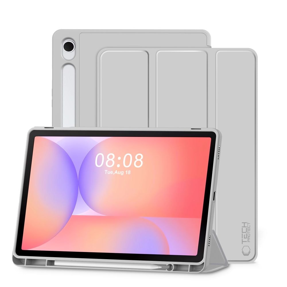 Tech-Protect SmartCase penneetui Samsung Galaxy Tab S9 11/S9 FE/S10 FE/S10 Lite 10,9 – Grå