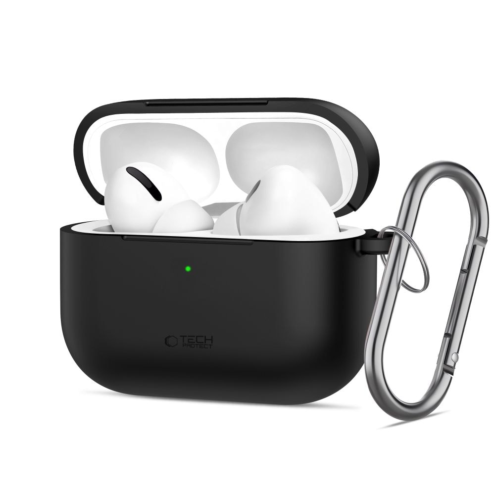 Tech-Protect silikonetui med krok til AirPods Pro 3 – svart