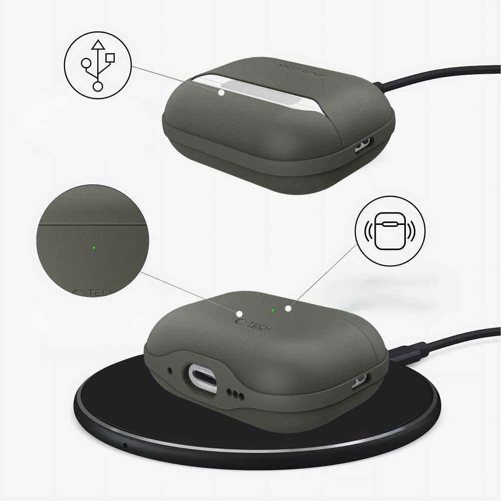 Tech-Protect NaturalFit-etui til AirPods Pro 3 – grønt