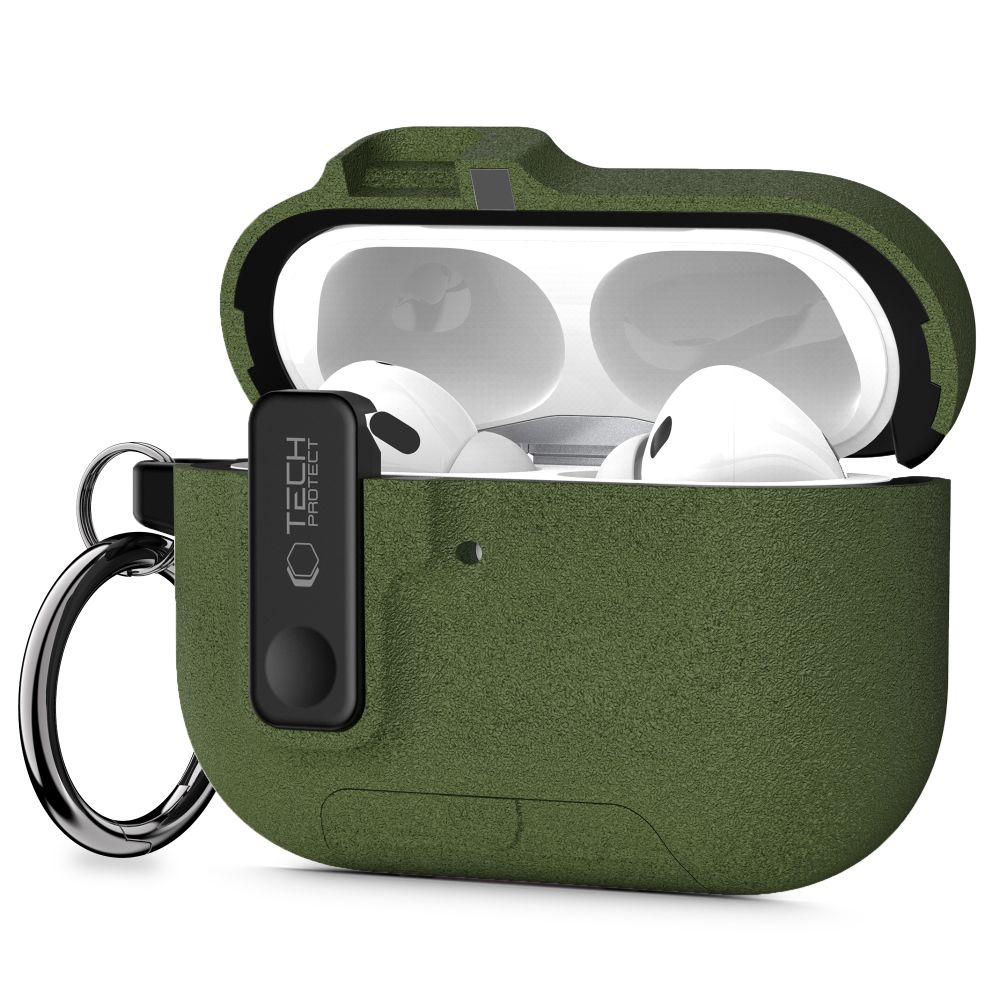 Tech-Protect Slim Hook-etui til AirPods Pro 3 – grønt