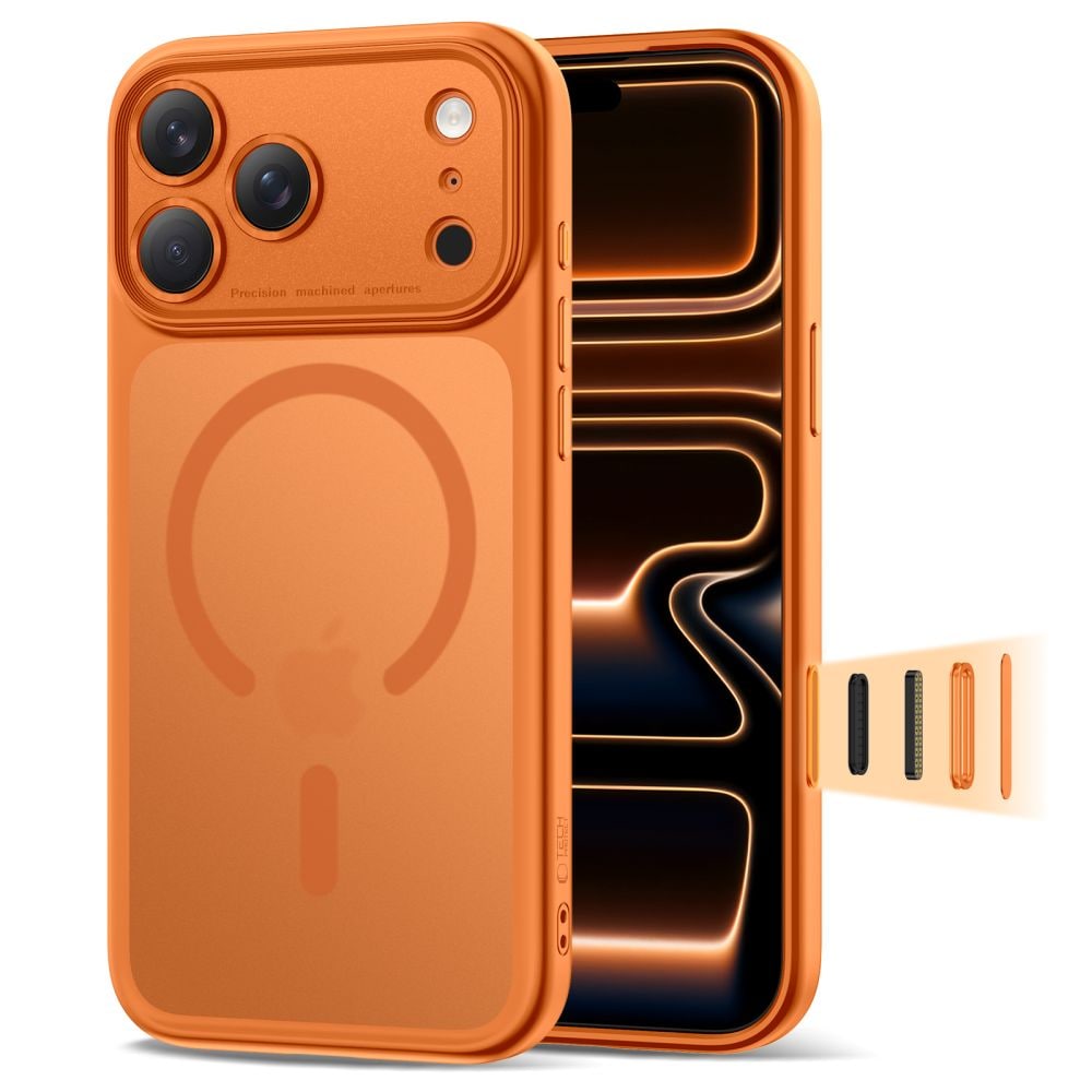 Tech-Protect Magpeak MagSafe CC-etui til iPhone 17 Pro – oransje