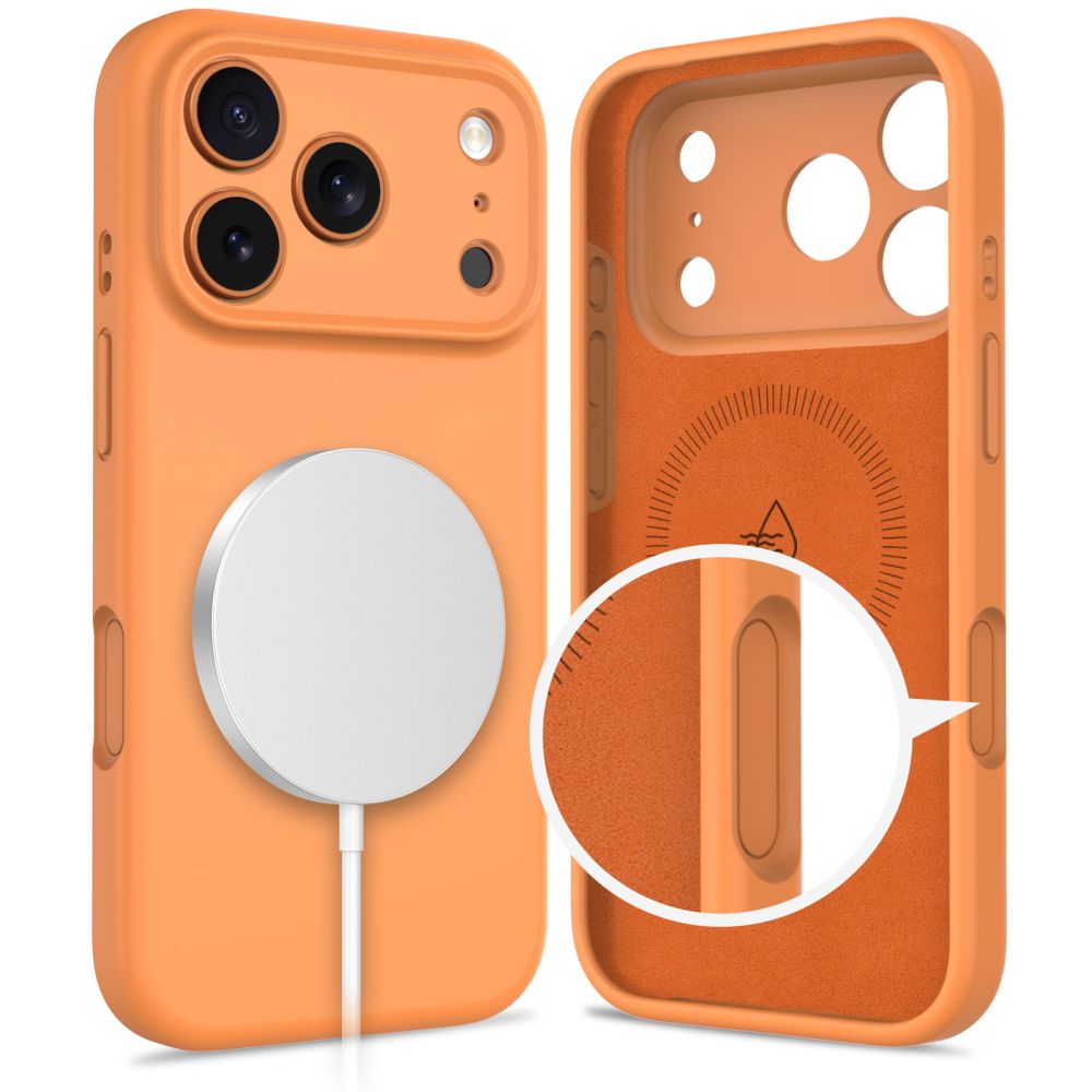 Tech-Protect silikon-MagSafe-etui til iPhone 17 Pro – oransje