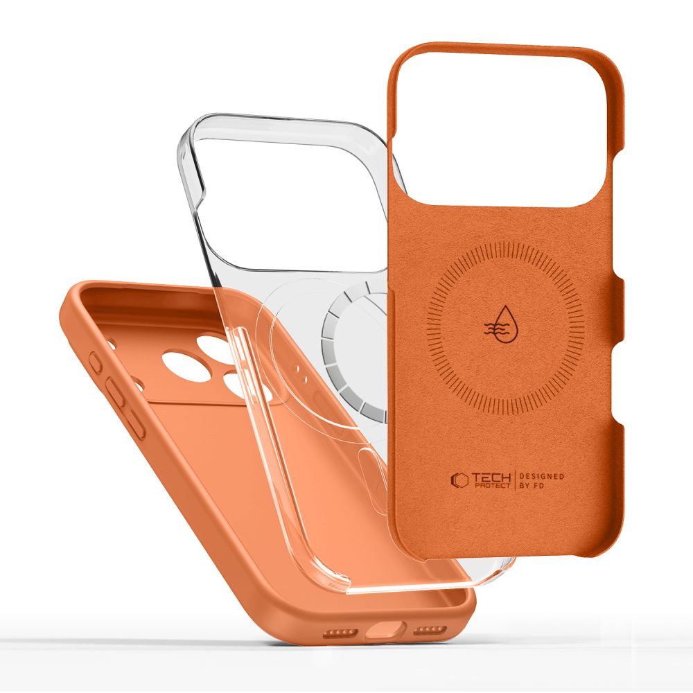 Tech-Protect silikon-MagSafe-etui til iPhone 17 Pro Max – oransje