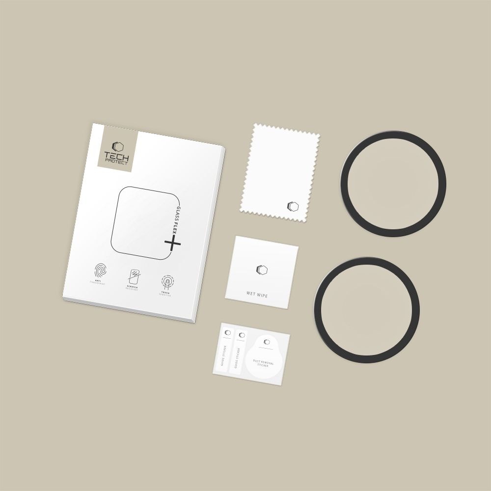 Tech-Protect Glass Flex+ 2-pakning til Garmin Venu 4 41 mm – svart