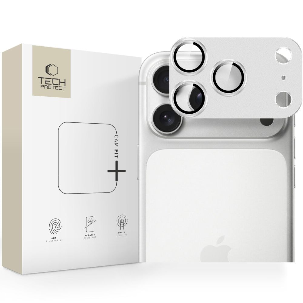 Tech-Protect Camfull Fit+ kameralinsbeskyttelse til iPhone 17 Pro Max – sølv