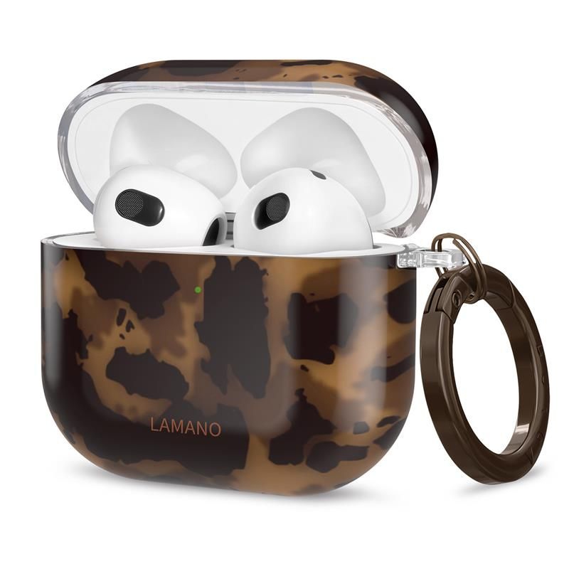 Tech-Protect Lamano-etui til AirPods 4 – brunt og svart