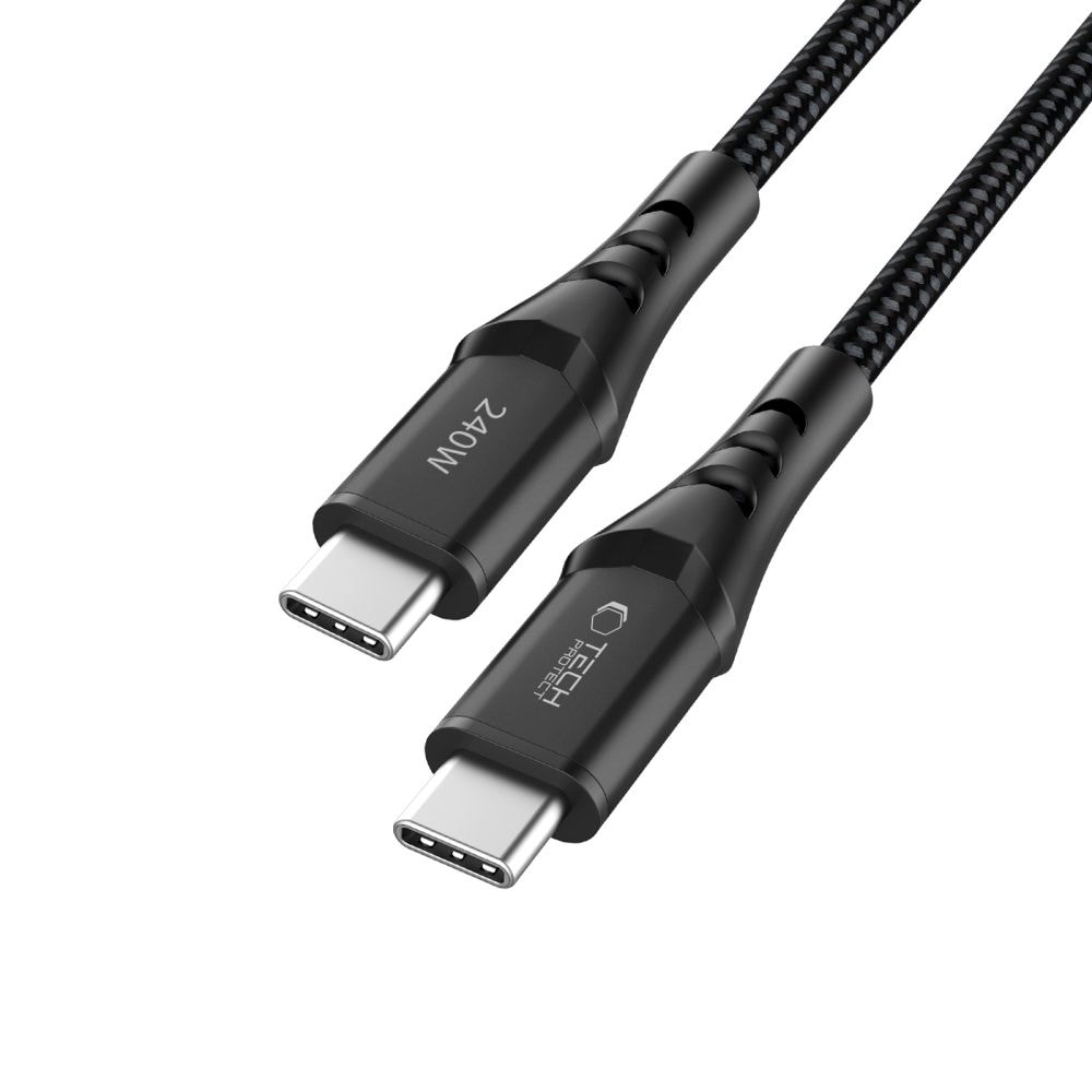 Tech-Protect Ultraboost UB11T USB-C / USB-C PD 240 W / QC3.0-kabel 100 cm – svart