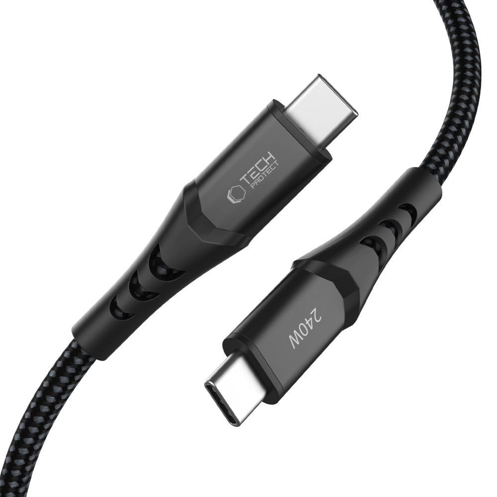 Tech-Protect Ultraboost UB11T USB-C / USB-C PD 240 W / QC3.0-kabel 200 cm – svart