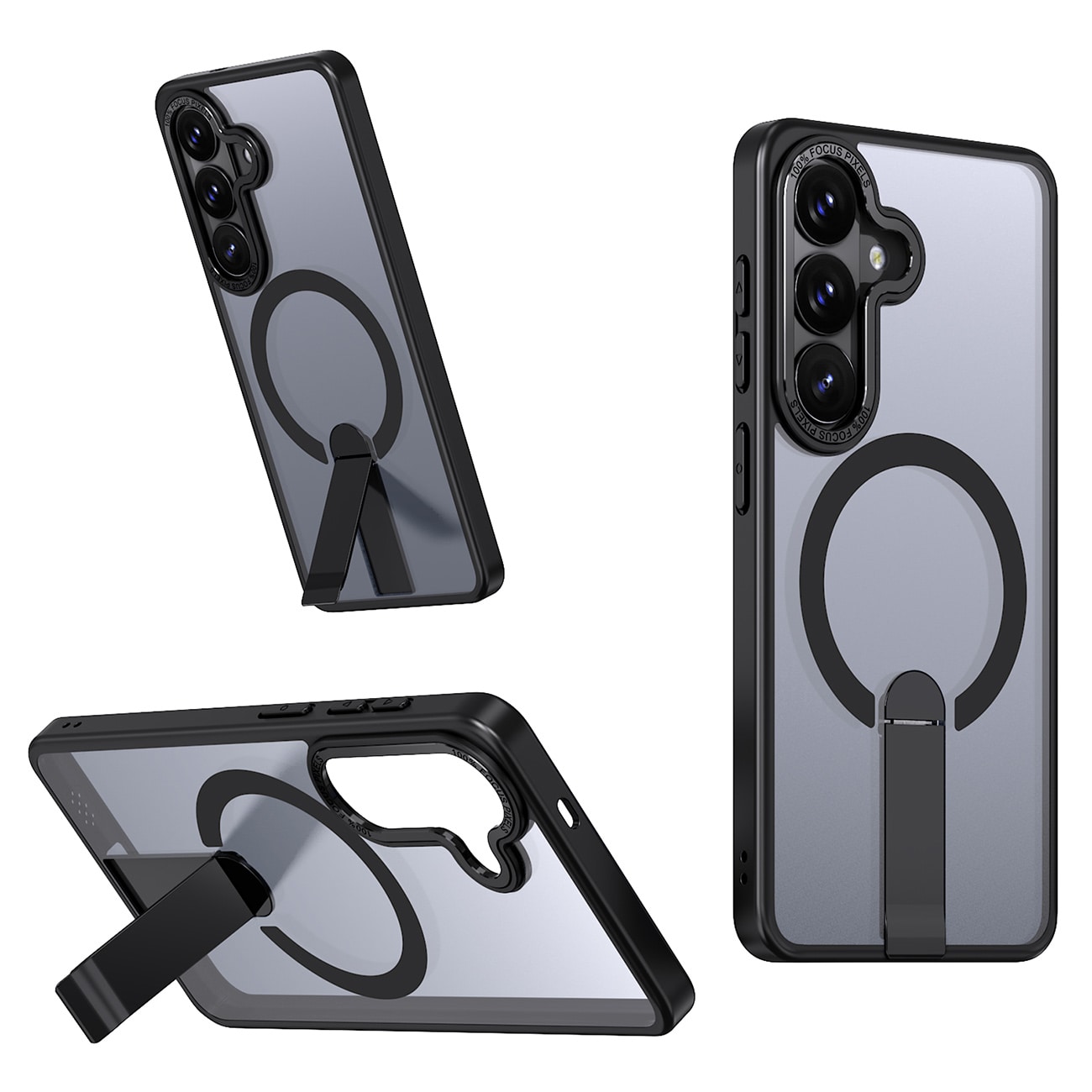 Hybrid Armor X-etui til Samsung Galaxy A57 med stativ, kompatibelt med MagSafe – svart