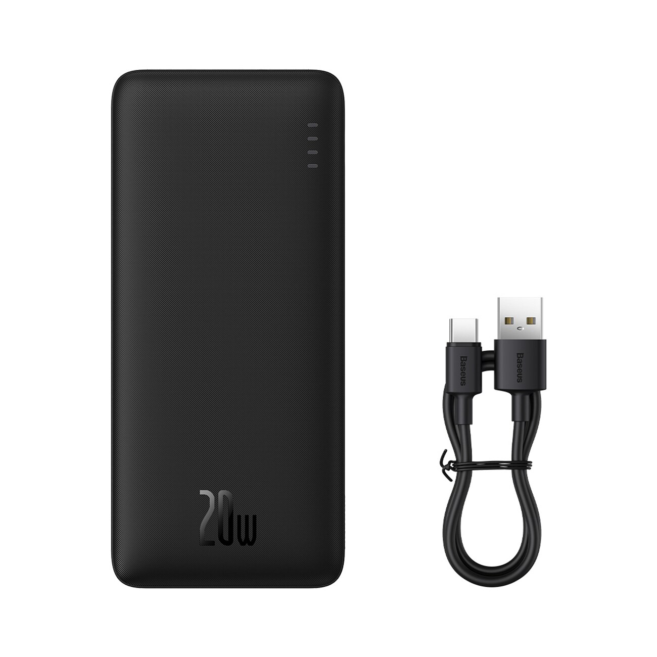 Baseus Airpow hurtiglader 20 W, 30 000 mAh, med USB-C – USB-C-kabel på 30 cm – svart