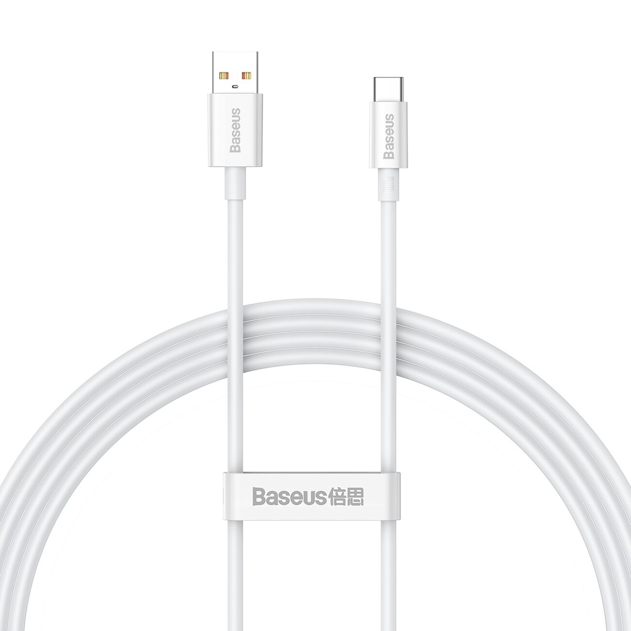 Baseus Superior Series USB-A – USB-C-kabel, 100 W, 1,5 m – hvit