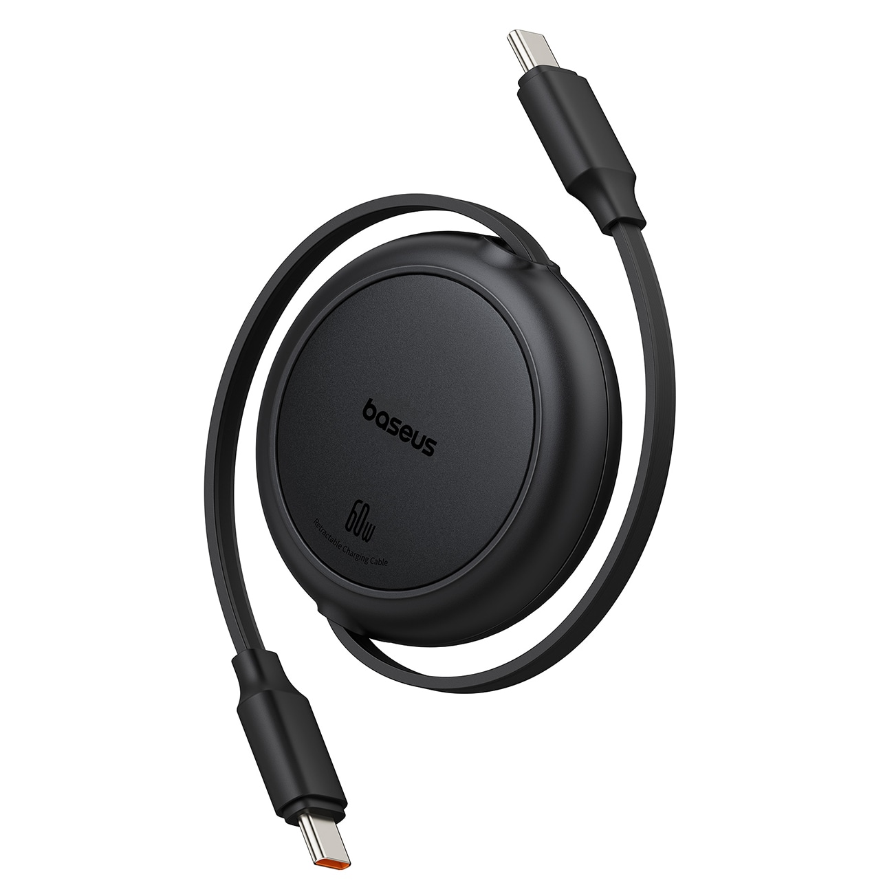 Baseus Free2Pull 60 W USB-C-kabel med uttrekkbar ledning – USB-C 1 m – svart