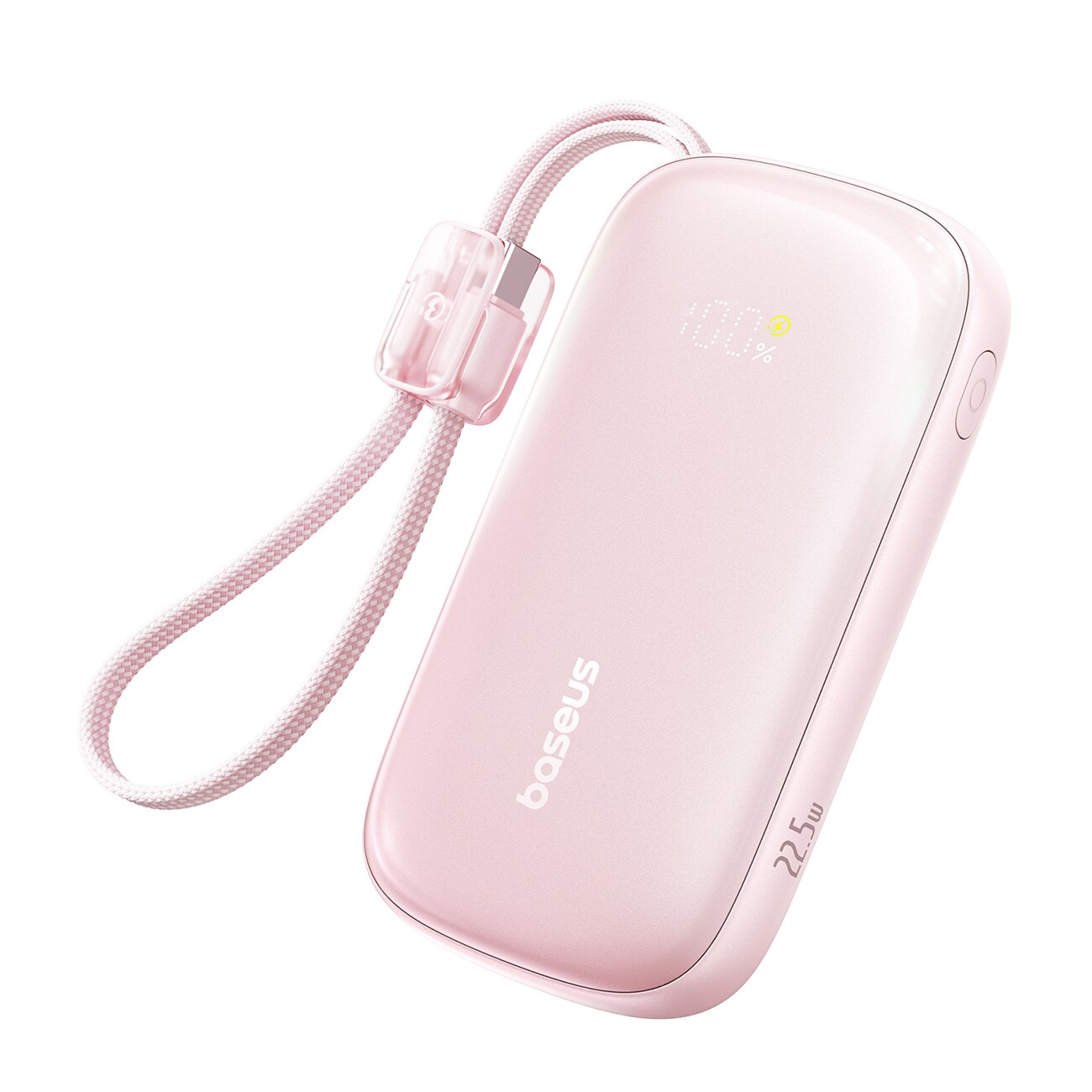 Baseus EnerFill FC21 Qpow 3 Ultra 20 000 mAh 22,5 W powerbank med skjerm og kabel inkludert – rosa