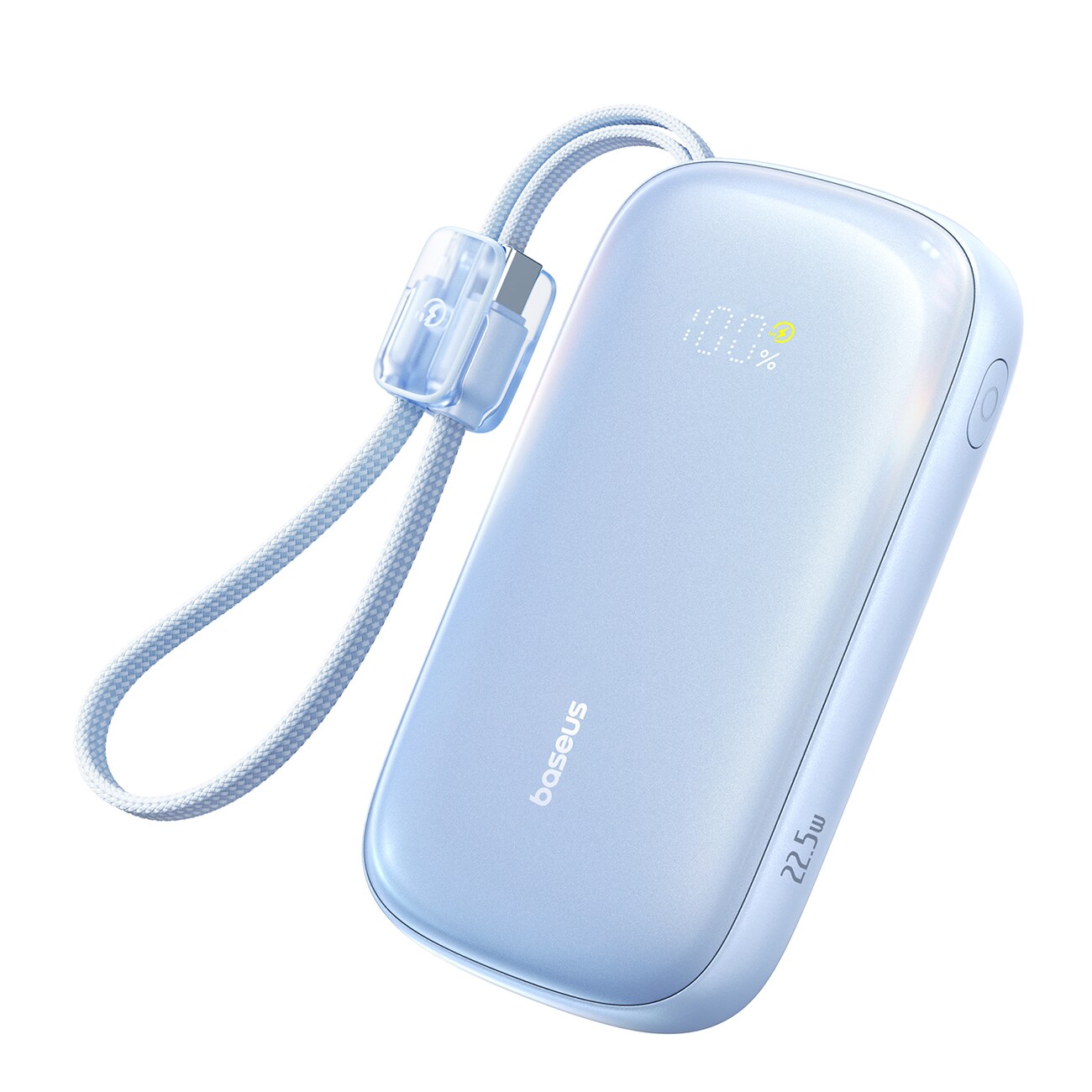 Baseus EnerFill FC21 Qpow 3 Ultra 20 000 mAh 22,5 W powerbank med skjerm og kabel inkludert – blå