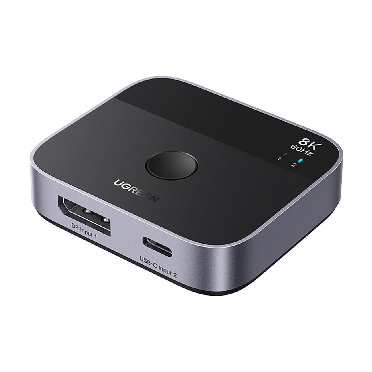 Ugreen DisplayPort/USB-C til USB-C-bryter – grå