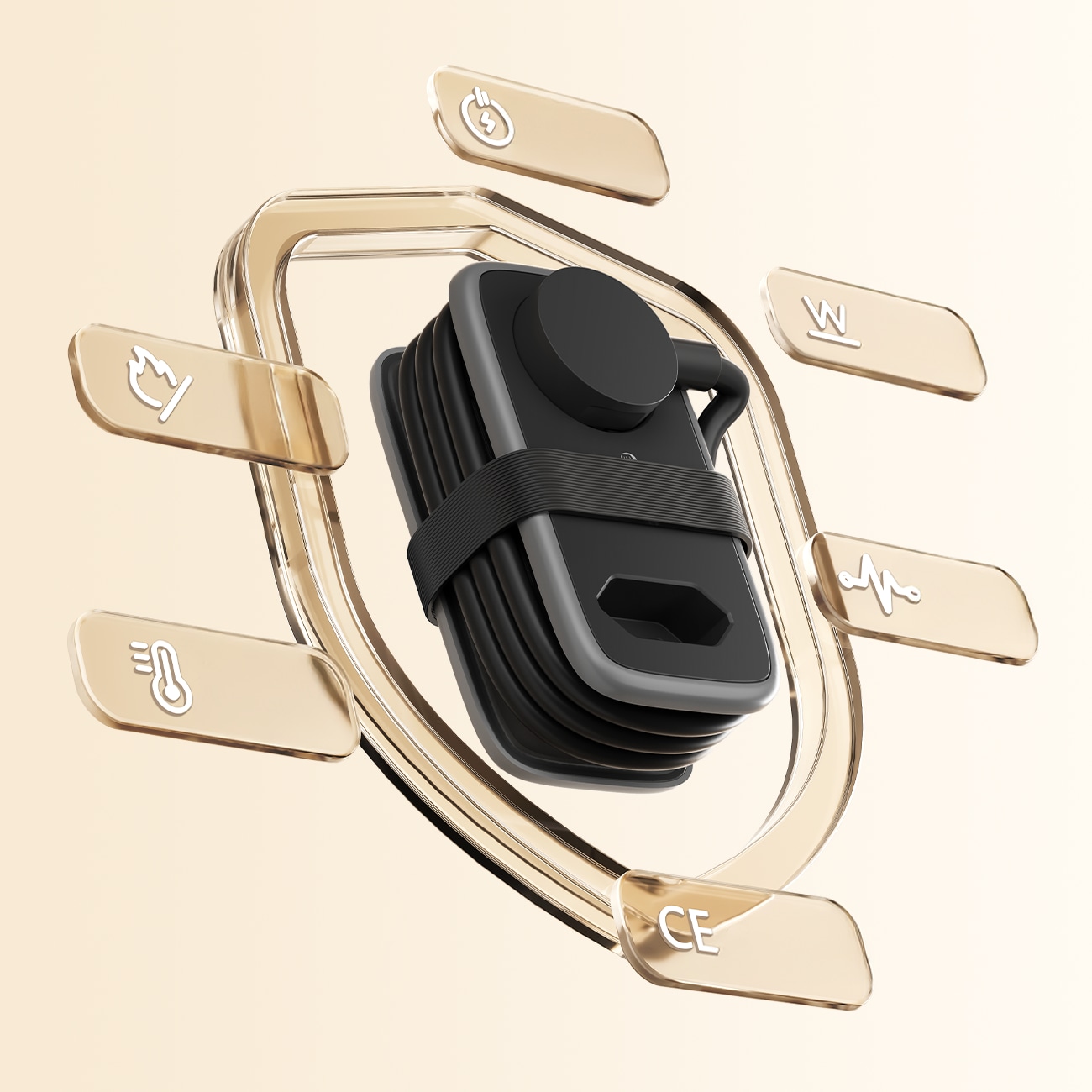 Orico AP3 65 W GaN 6-i-1 stikkontaktliste 2x vekselstrøm + 2x USB-A + 2x USB-C – svart