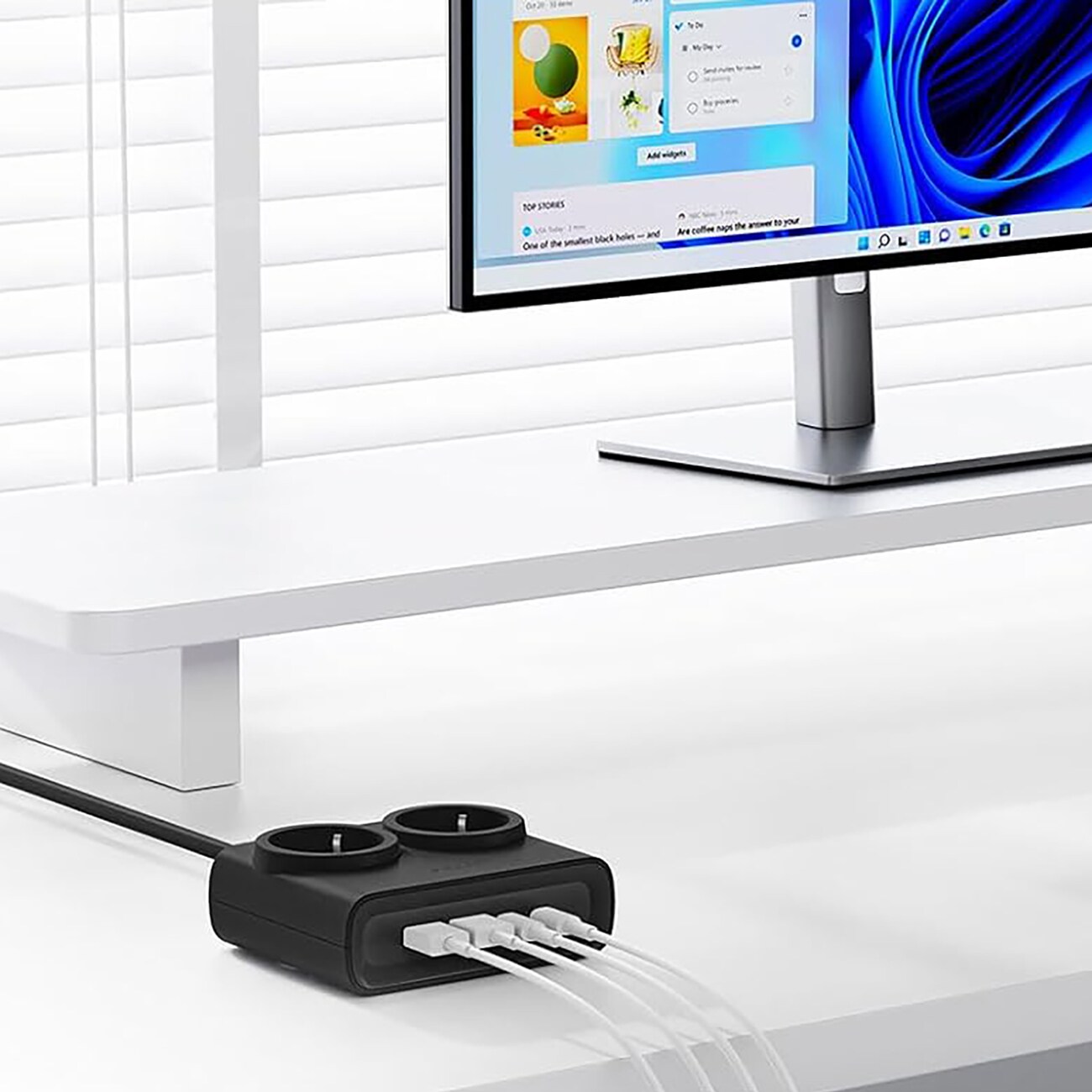 Orico PDC25 25 W 6-i-1 stikkontaktliste 2x vekselstrøm + 2x USB-A + 2x USB-C – svart