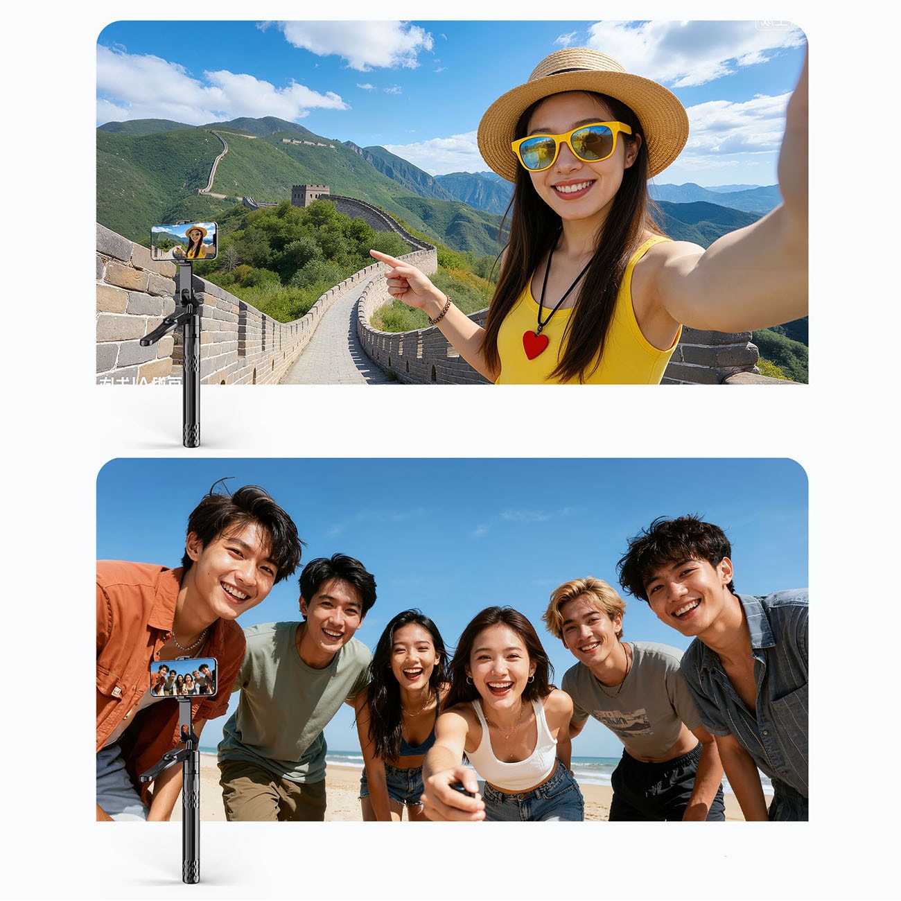 Selfiestang Orico SPN185 1/4" stativ for mobilkamera, 360° rotasjon, Bluetooth 5.2 – svart