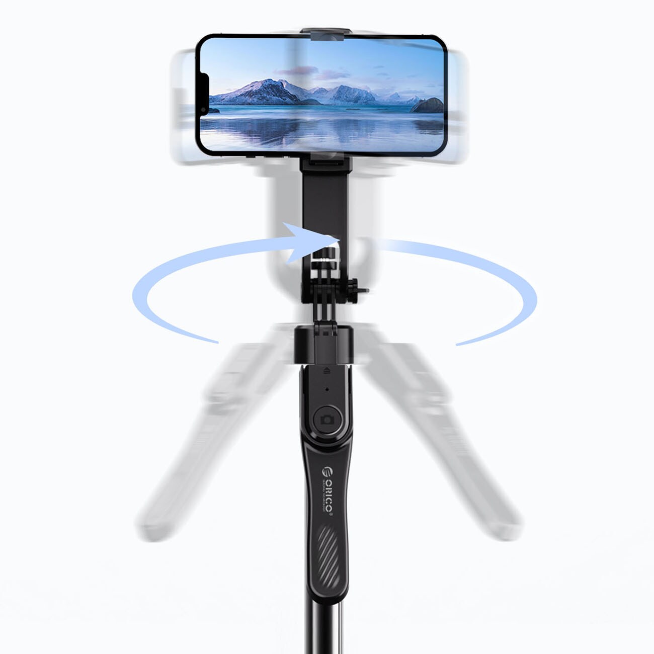Selfiestang Orico SPN185 1/4" stativ for mobilkamera, 360° rotasjon, Bluetooth 5.2 – svart