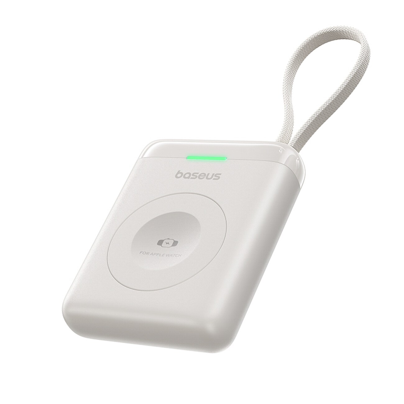 Baseus EnerFill FW11 5 W powerbank for Apple Watch med innebygd kabel – hvit