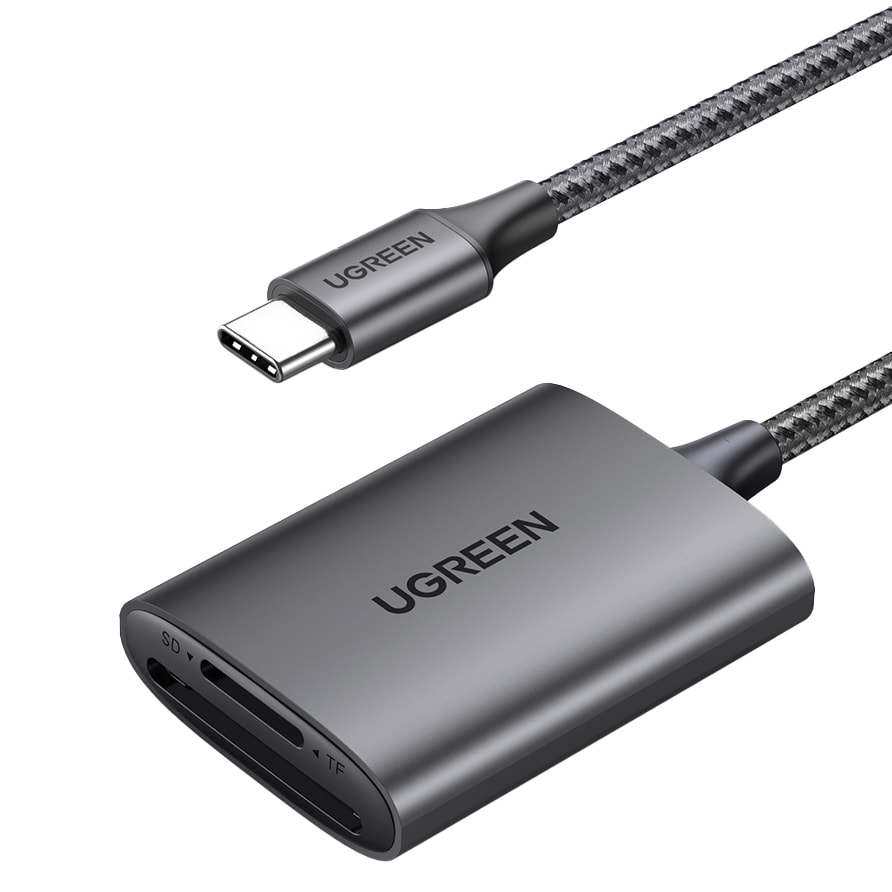 Ugreen CM401 USB-C 5 Gb/s SD- og TF-kortleser – grå