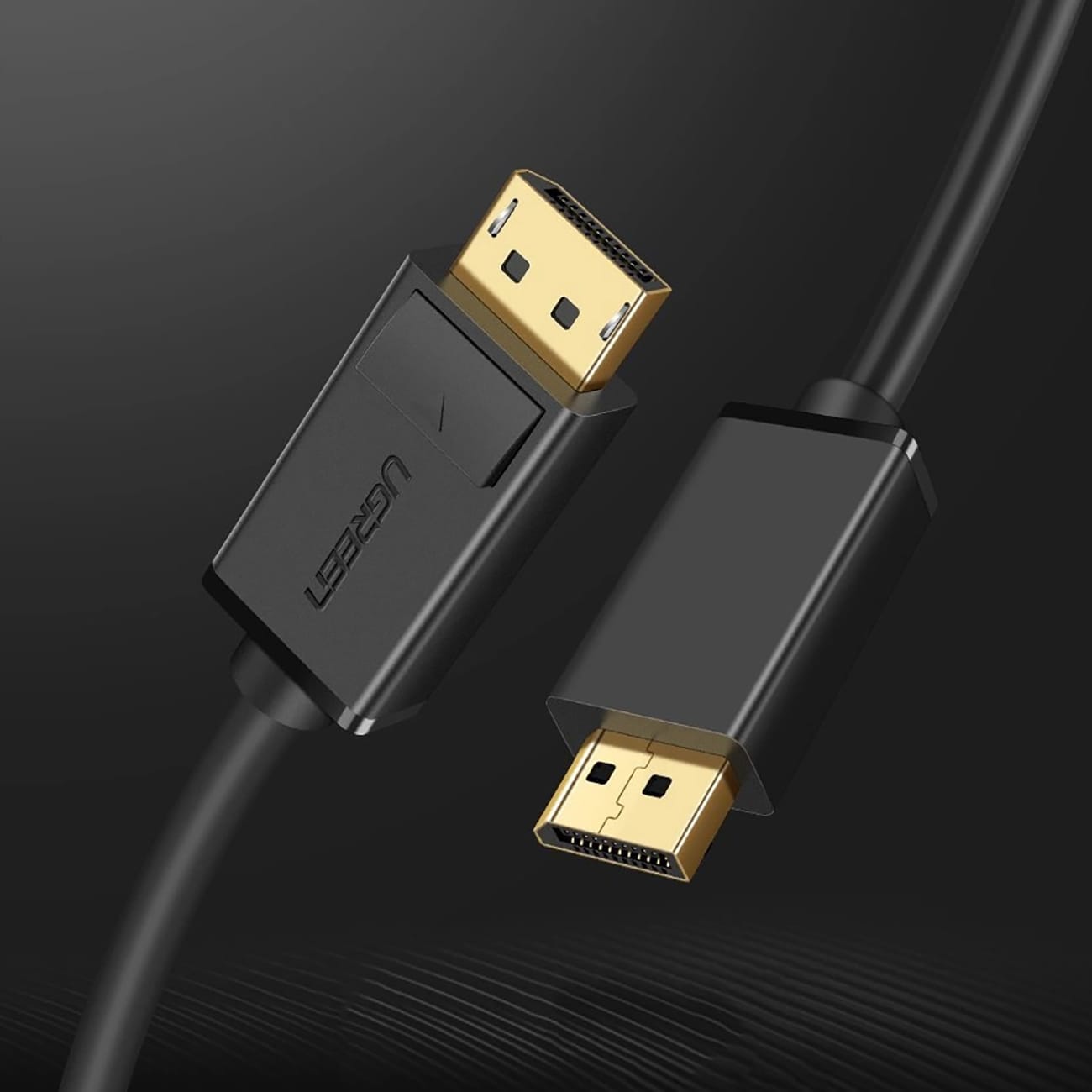 Ugreen DP102 10213 DisplayPort 1.2 4K / DisplayPort 1.2 4K-kabel, 5 m – svart