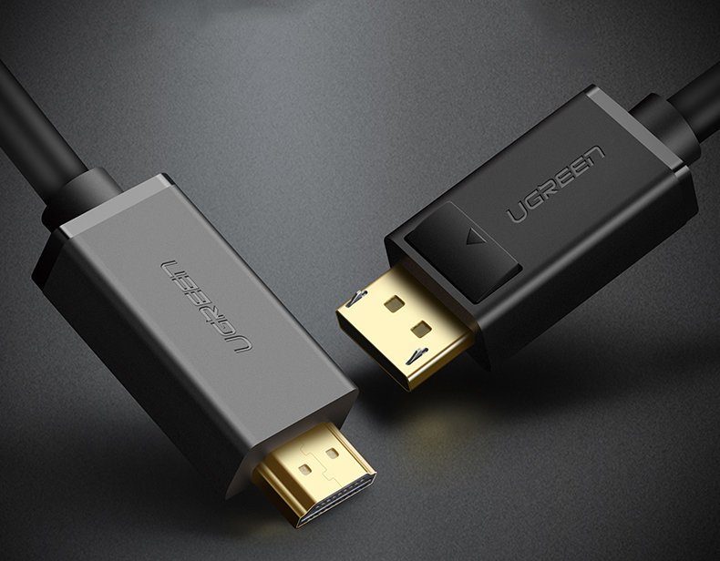 Ugreen ensrettet DisplayPort-til-HDMI-kabel, 4K, 30 Hz, 32 AWG, 1,5 m, svart (DP101 10239)