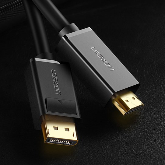 Ugreen ensrettet DisplayPort-til-HDMI-kabel, 4K, 30 Hz, 32 AWG, 1,5 m, svart (DP101 10239)