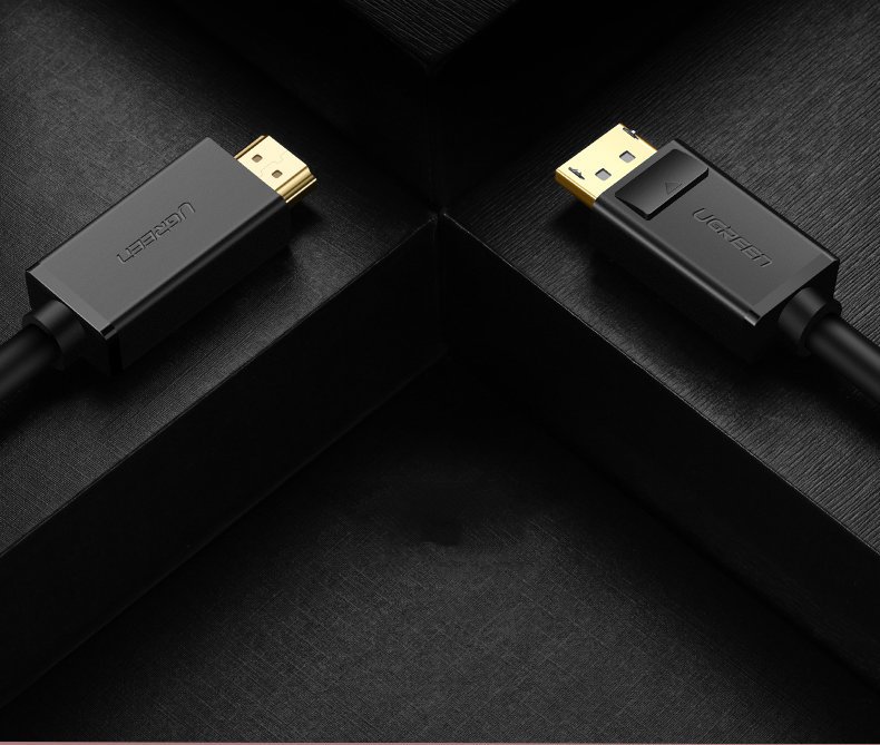 Ugreen ensrettet DisplayPort-til-HDMI-kabel, 4K, 30 Hz, 32 AWG, 1,5 m, svart (DP101 10239)