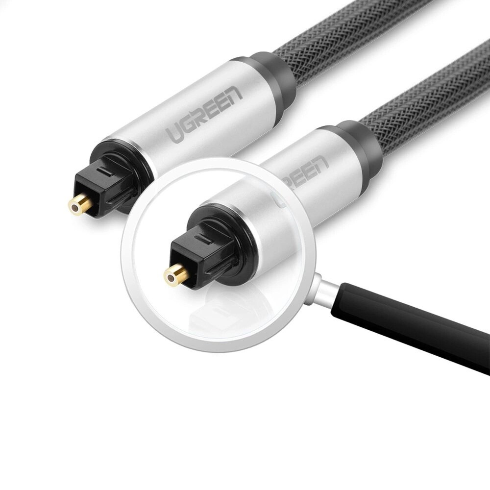 Ugreen AV108 10540 optisk Toslink/SPDIF-kabel, 2 m – grå