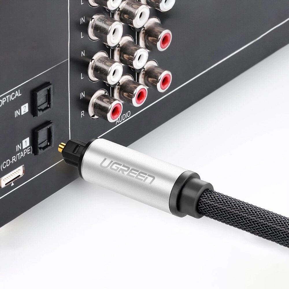 Ugreen AV108 10540 optisk Toslink/SPDIF-kabel, 2 m – grå