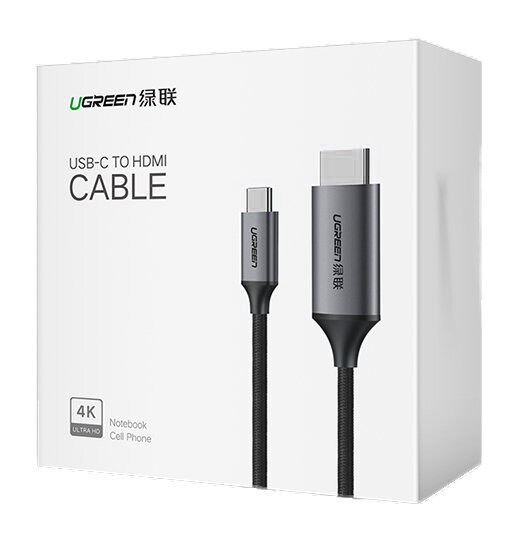 Ugreen HDMI-kabel – USB Type-C, 4K, 60 Hz, 1,5 m, svart-grå (MM142 50570)
