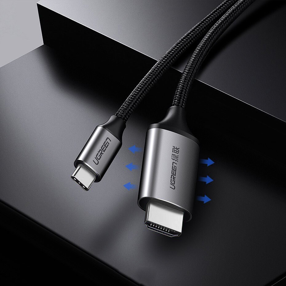 Ugreen HDMI-kabel – USB Type-C, 4K, 60 Hz, 1,5 m, svart-grå (MM142 50570)