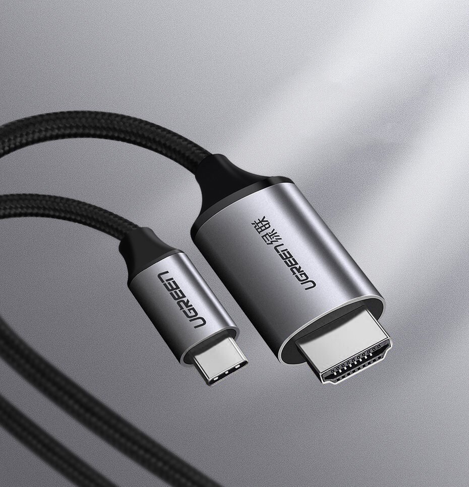 Ugreen HDMI-kabel – USB Type-C, 4K, 60 Hz, 1,5 m, svart-grå (MM142 50570)