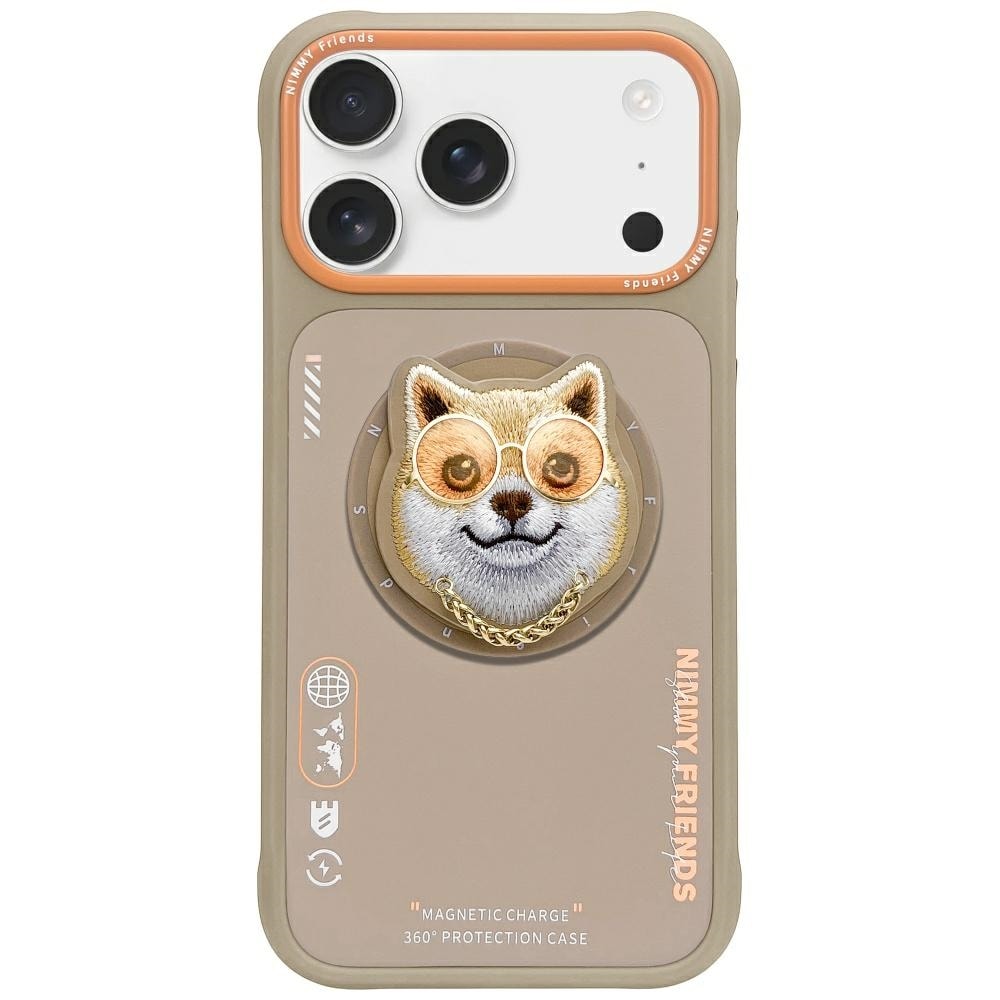 Nimmy Glasses Cool Dog MagSafe-etui til iPhone 17 Pro – beige