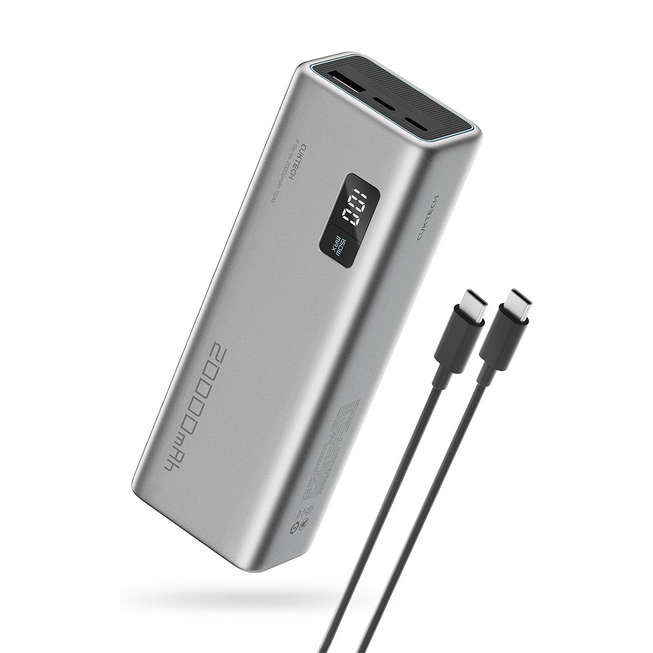 Cuktech P+Series nr. 15 Powerbank 150 W 20 000 mAh – grå