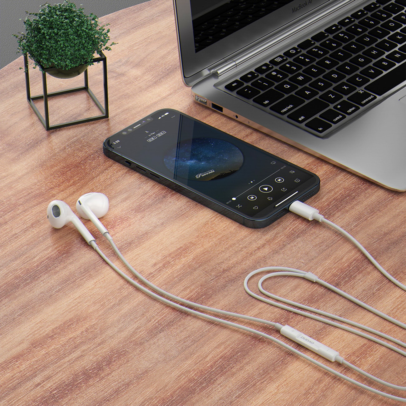 Dudao X14PROL-W1 Lightning-hodetelefoner – hvite / In-ear-hodetelefoner / Hodetelefoner med kabel
