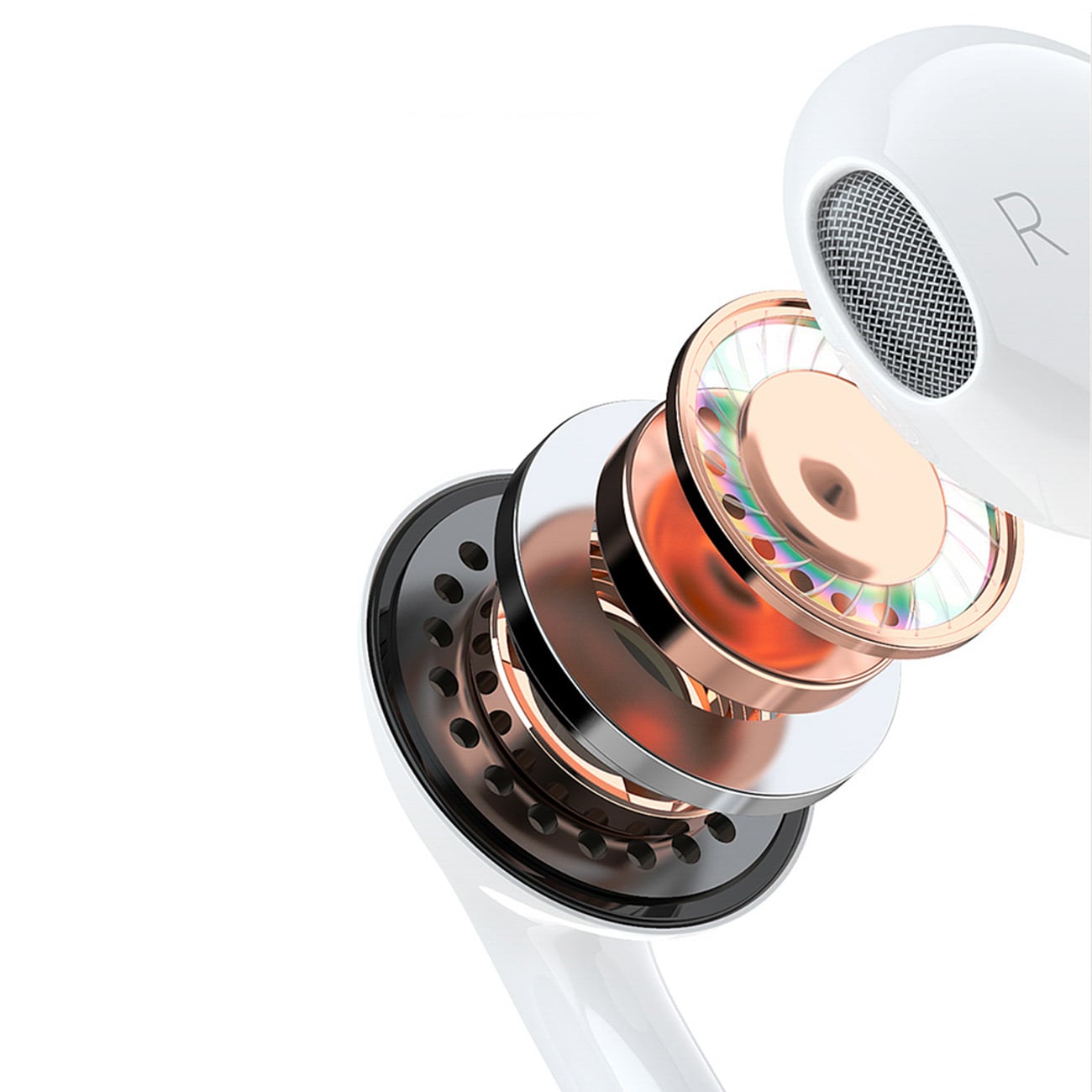 Dudao X14PROL-W1 Lightning-hodetelefoner – hvite / In-ear-hodetelefoner / Hodetelefoner med kabel