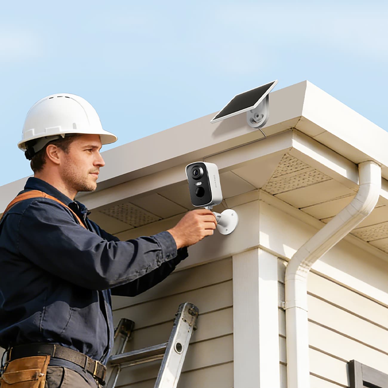 Dreame Navo Care SE 1 Outcam utendørskamera med solcellepanel – hvit