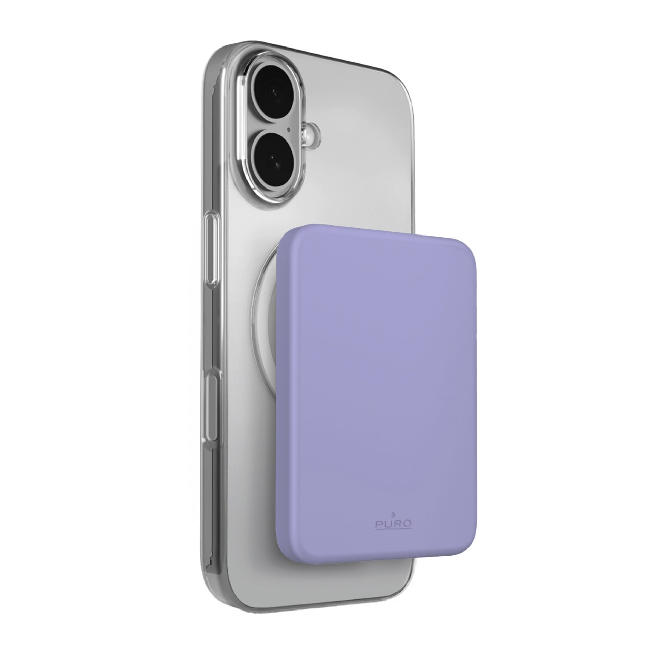 Puro 4200 mAh ultratynn MagSafe-kompatibel USB-C-powerbank – lilla