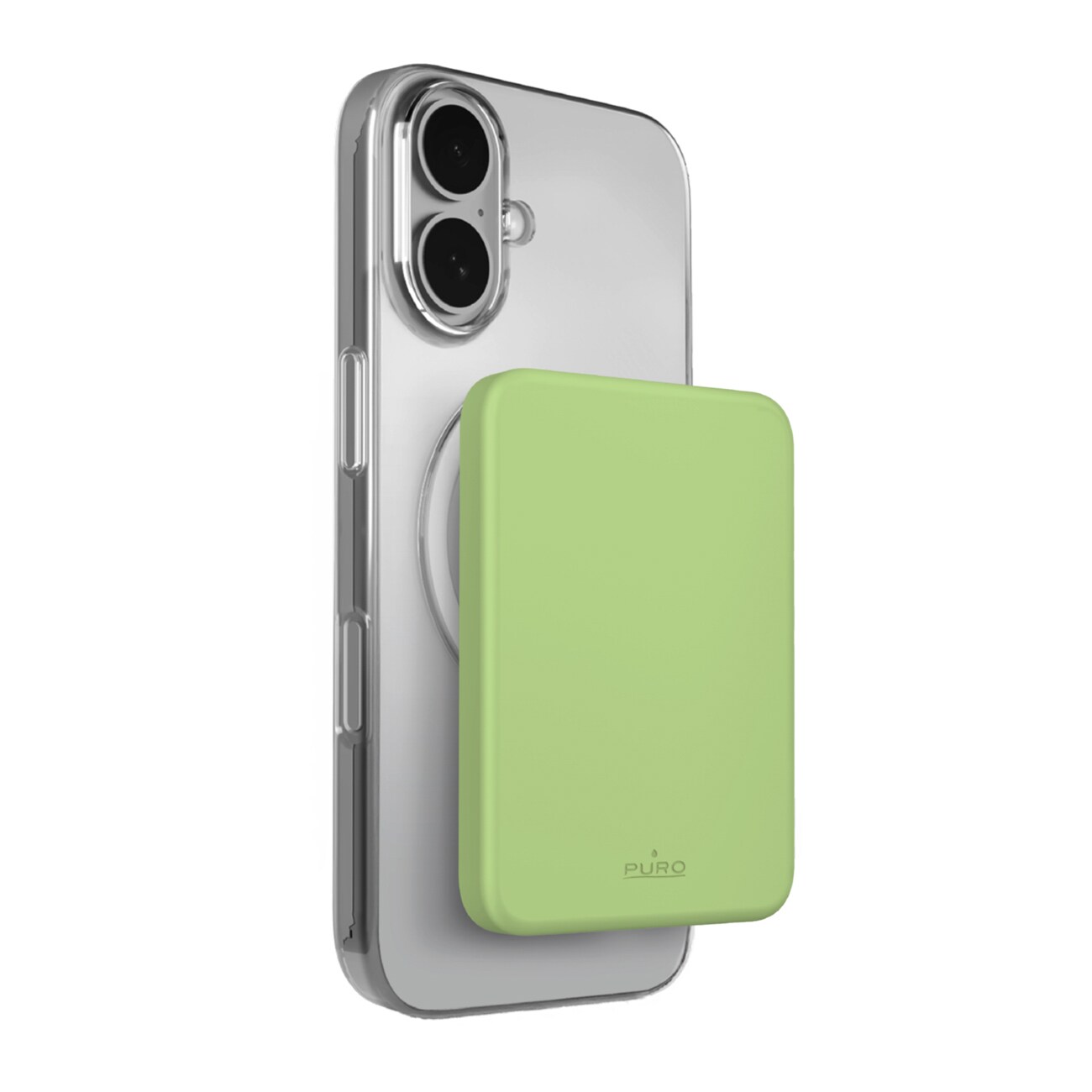 Puro 4200 mAh ultratynn MagSafe-kompatibel USB-C-powerbank – grønn